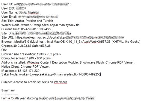 weblearn email.